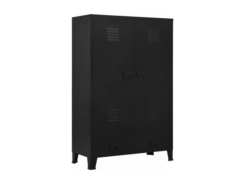 Armario industrial negro 90x40x140 cm acero 30573BEFN