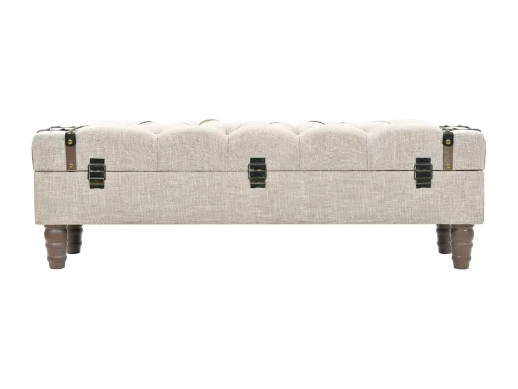 Banco de almacenaje madera maciza y acero 111x34x37 cm iwb3624699