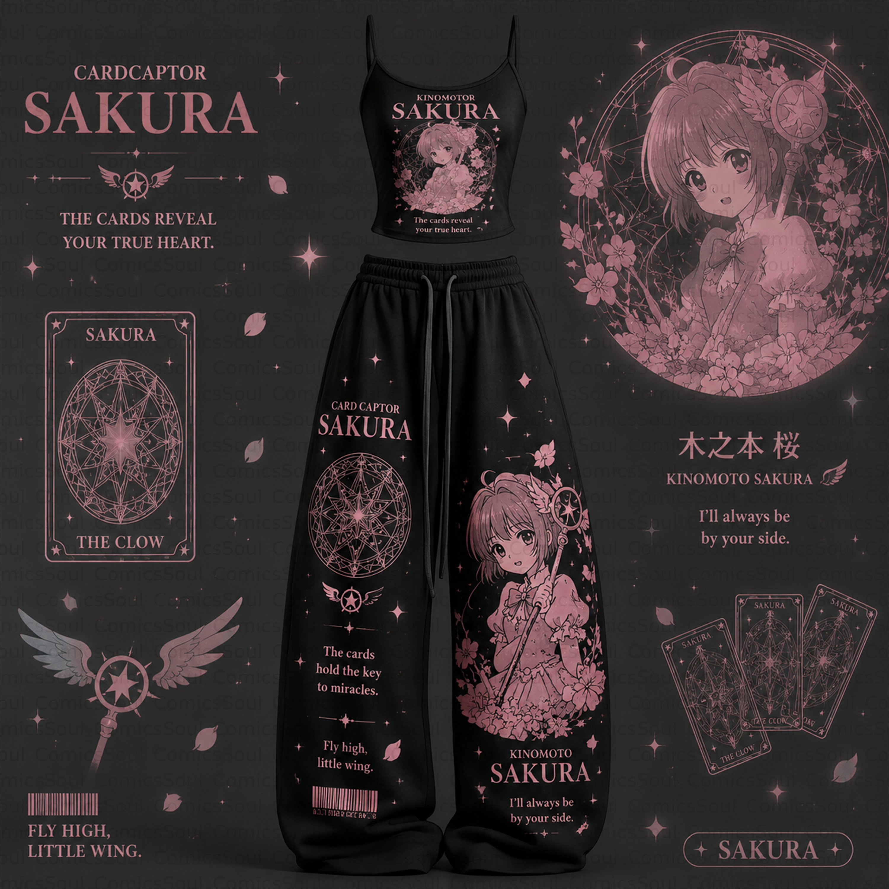 Cardcaptor Sakura Top & Elasticated Trousers Two-Piece Set TeeThreads Sustain the Scene with Custom Apparel