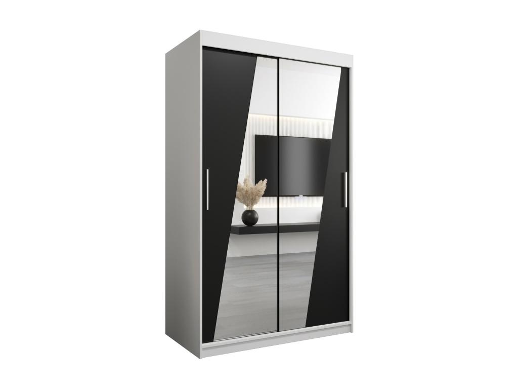 Armario Rhomb de puertas correderas 200/120/62 2 puertas (blanco/negro)