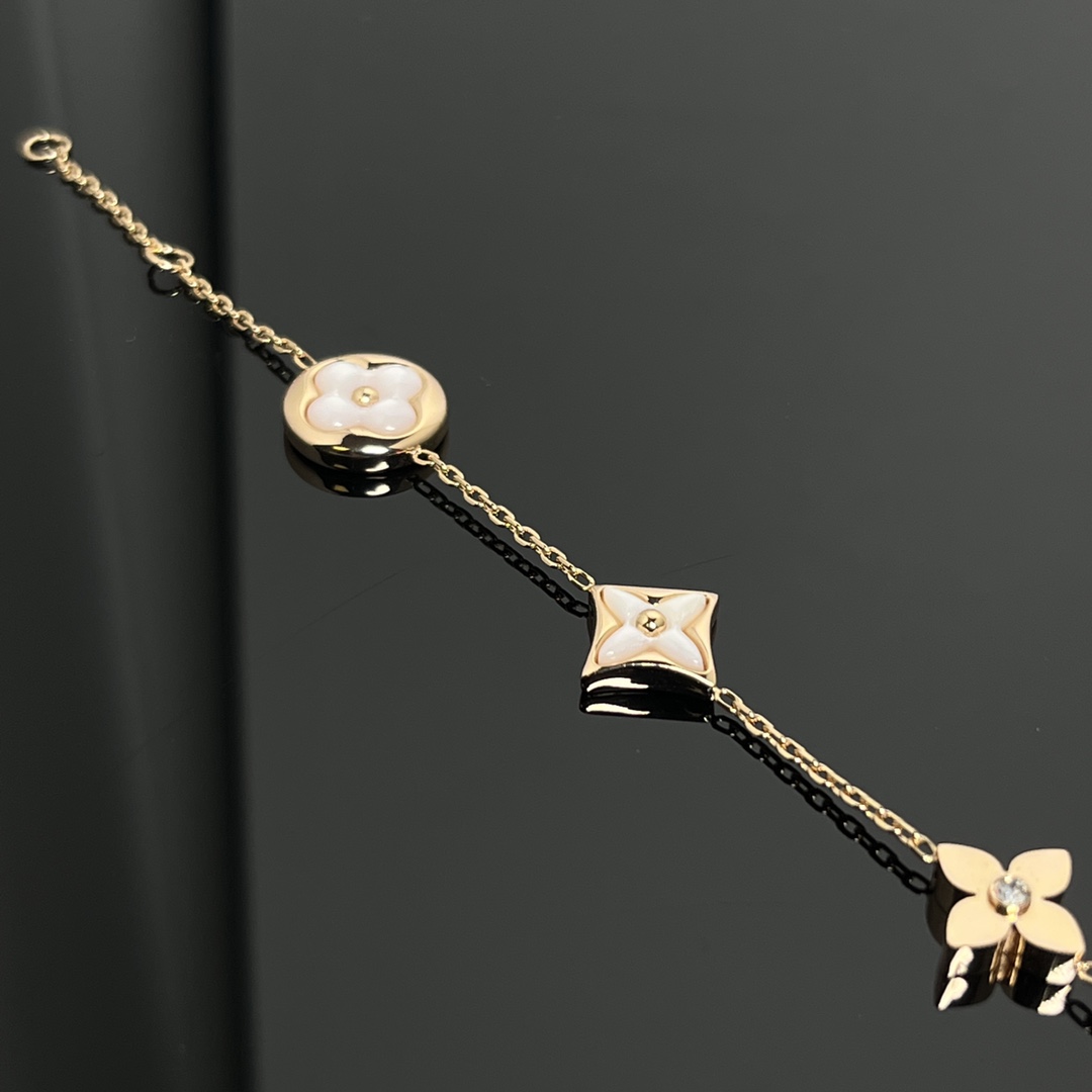 Louis Vuitton White Mother of Pearl Star Sun Blossom 5 Motifs Bracelet - Original Replica Club