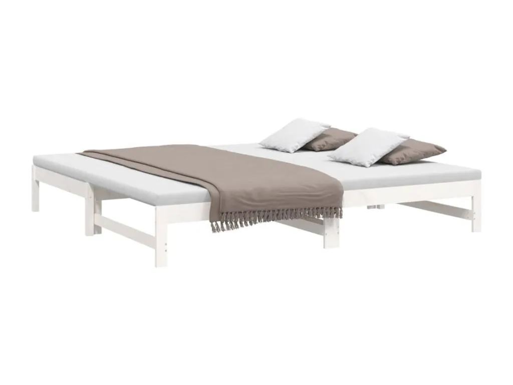 Sofá cama extraíble Alkihogares maciza de Alkihogares blanco 2x(100x200) cm