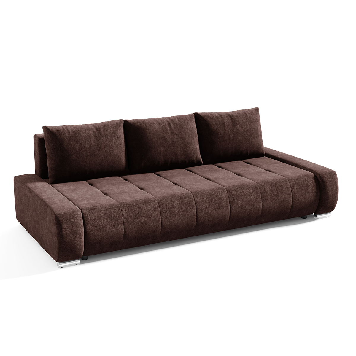 Sofá cama de 3 plazas con acabado laminado marrón em8289h8