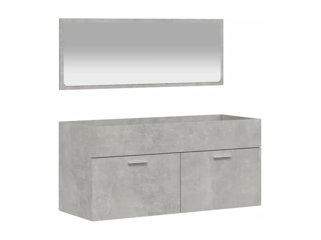 Armario de baño con espejo Casahandy de ingeniería gris hormigón