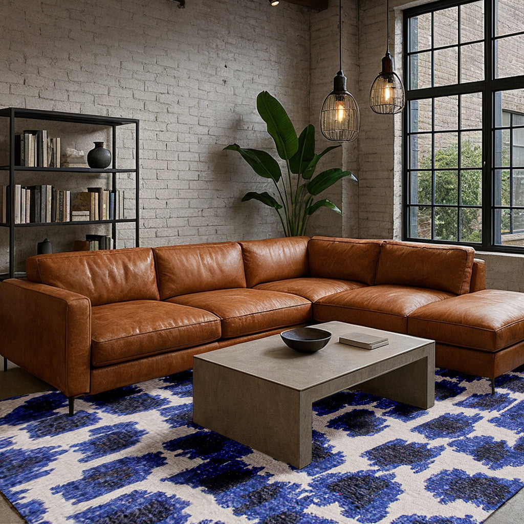 Lola & Moi Ikat Vloerkleed 170 x 240 cm - Ultramarine