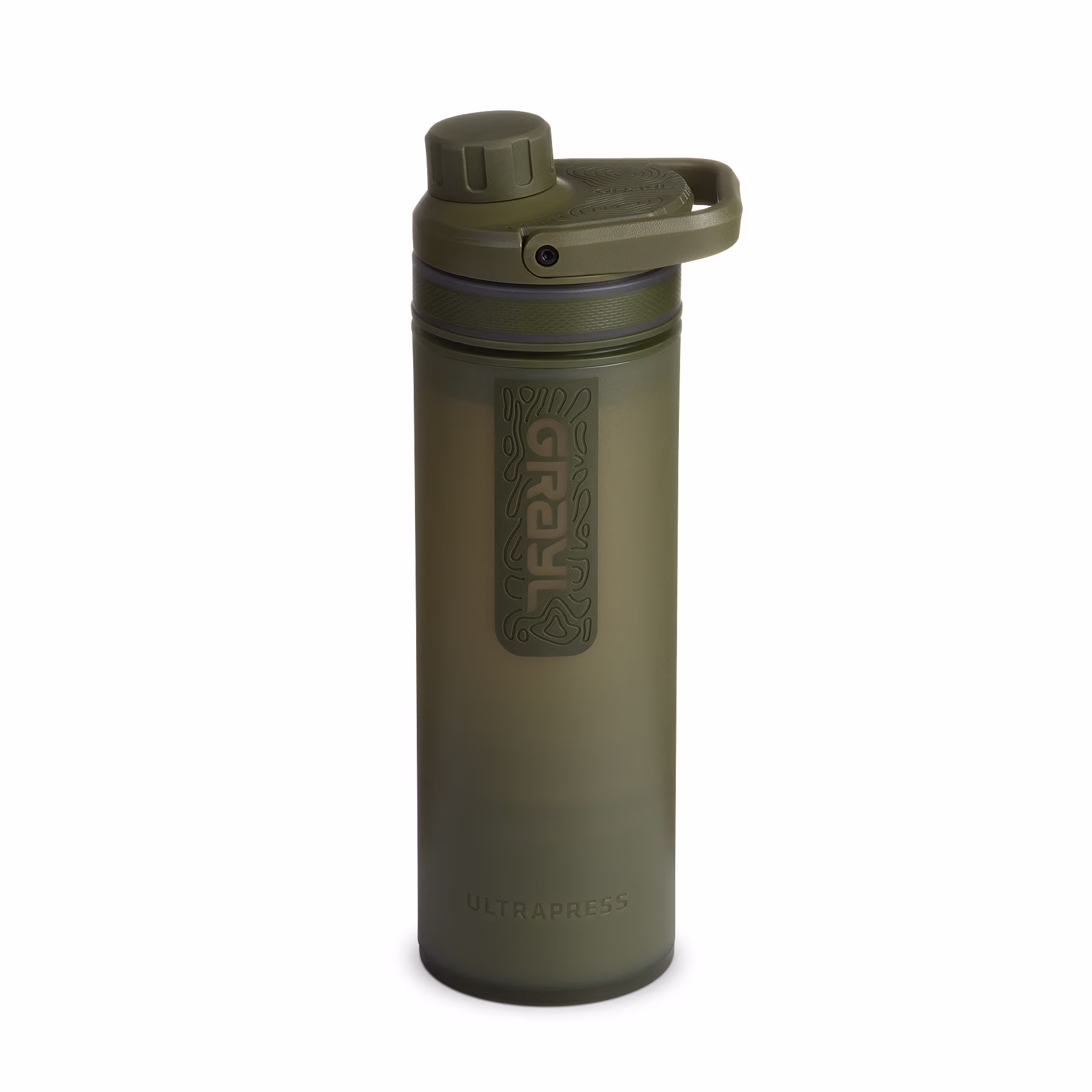 Grayl UltraPress Purifier Bottle, Olive Drab, 16.9 oz,