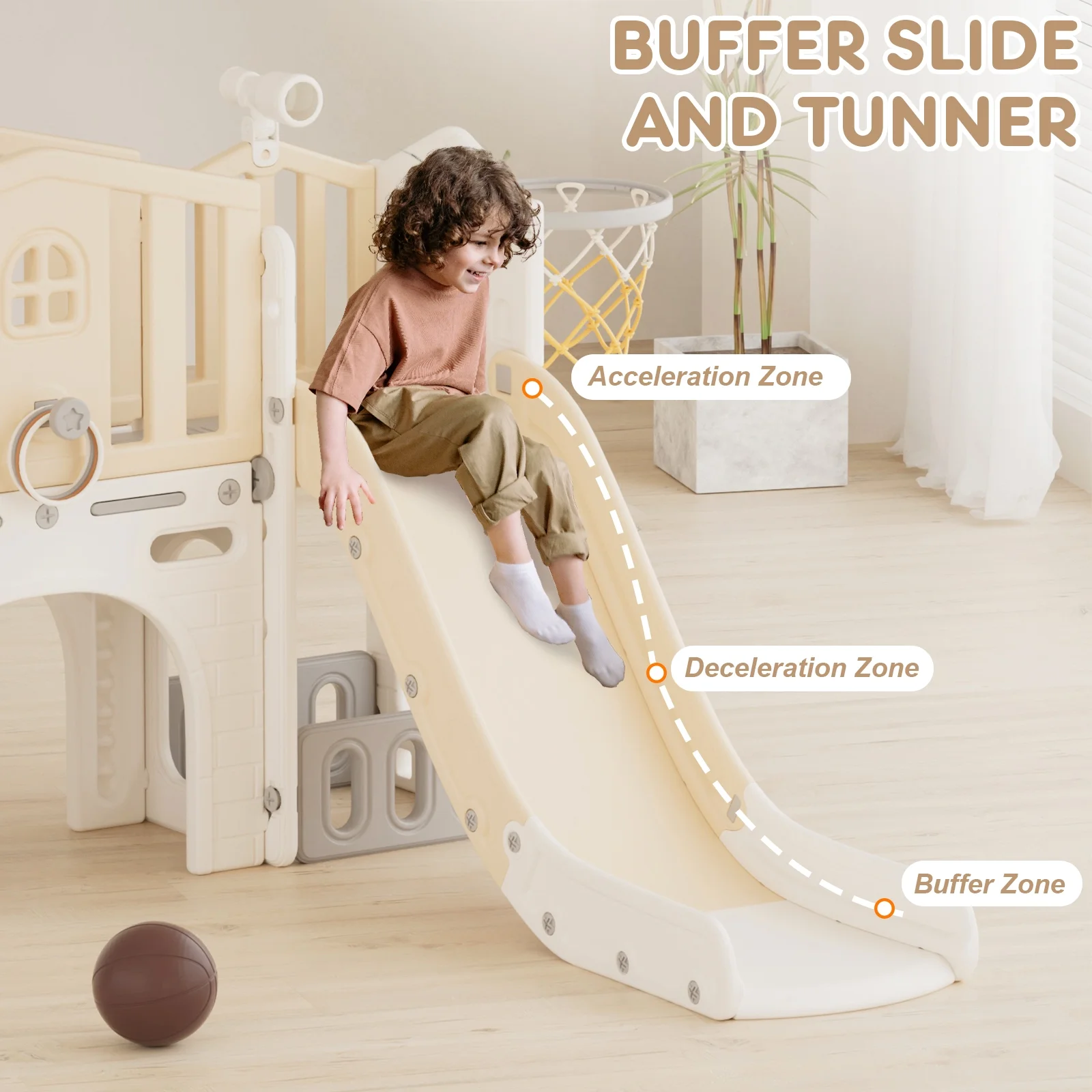 Korimefa 11-in-1 Toddler Slide Set with Golf, Basketball Hoop, Kids Slide for Toddlers Age 1-4, Climber Slip and Slides, Baby Outdoor Toys - Image 53