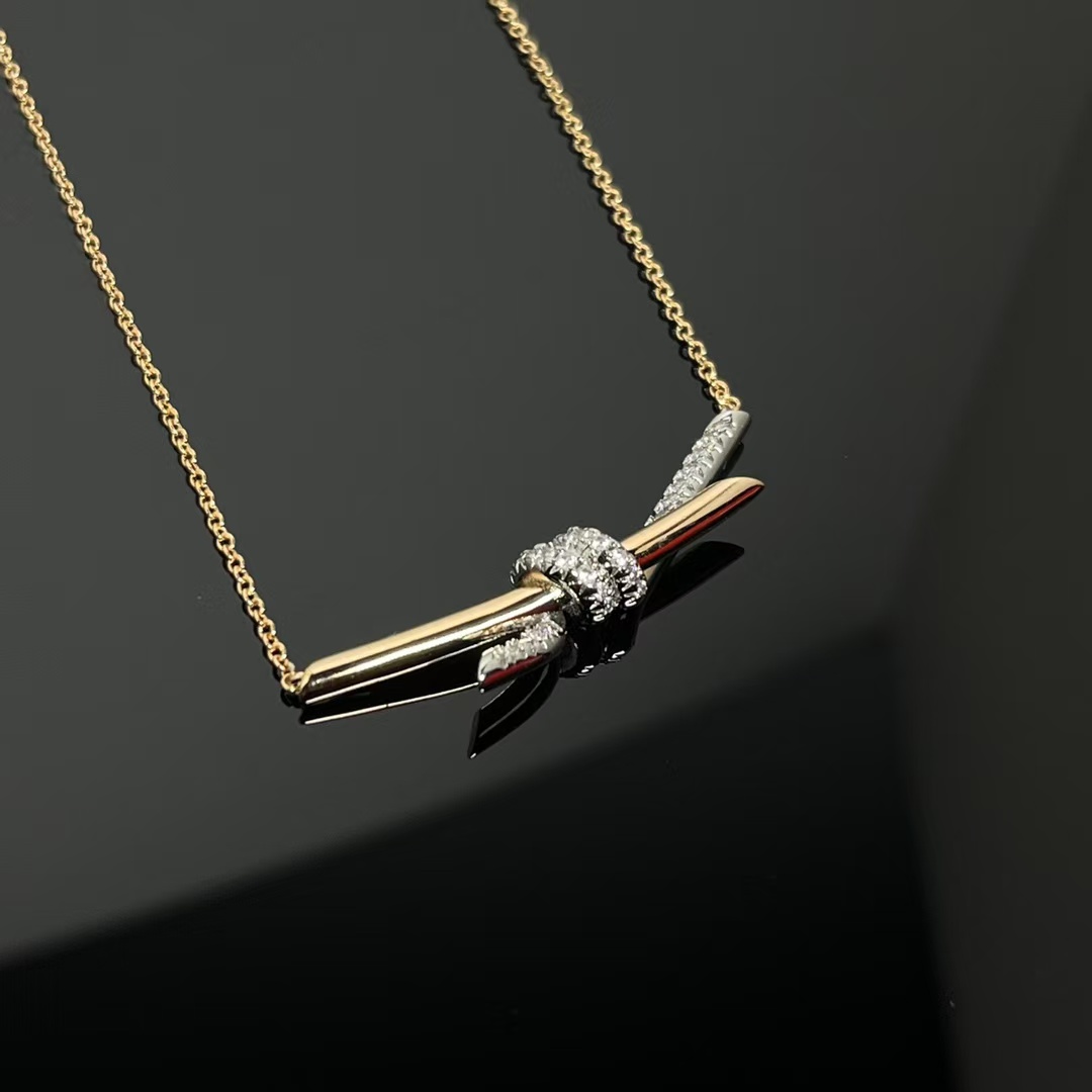 Tiffany Knot Pendant Necklace - Mixed Metal Color - Original Replica Club