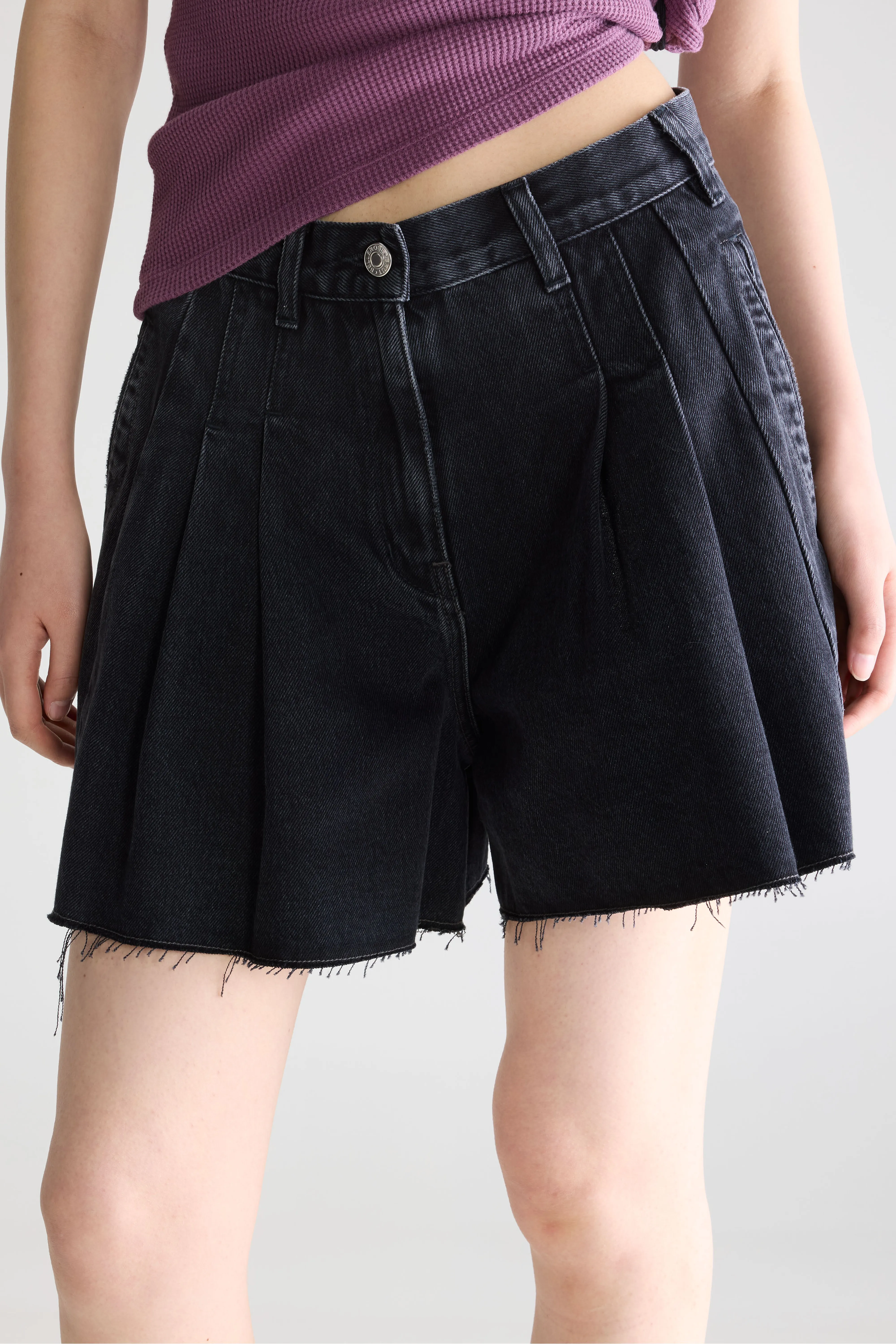Bellerose Presley wide denim shorts (261 / W / USED BLACK)