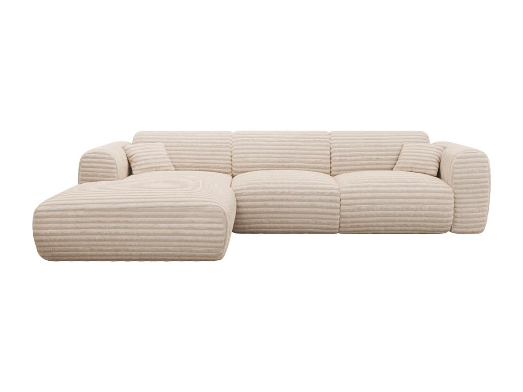 Gran sofá rinconero izquierdo de pana color beige