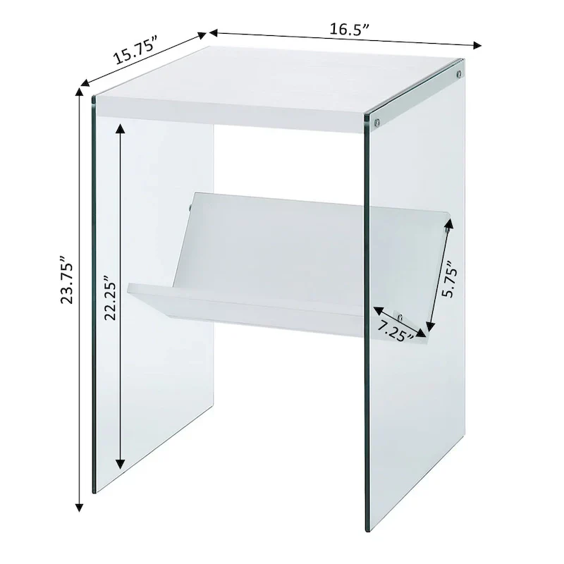 SoHo Glass End Table with Shelf by Convenience Concepts