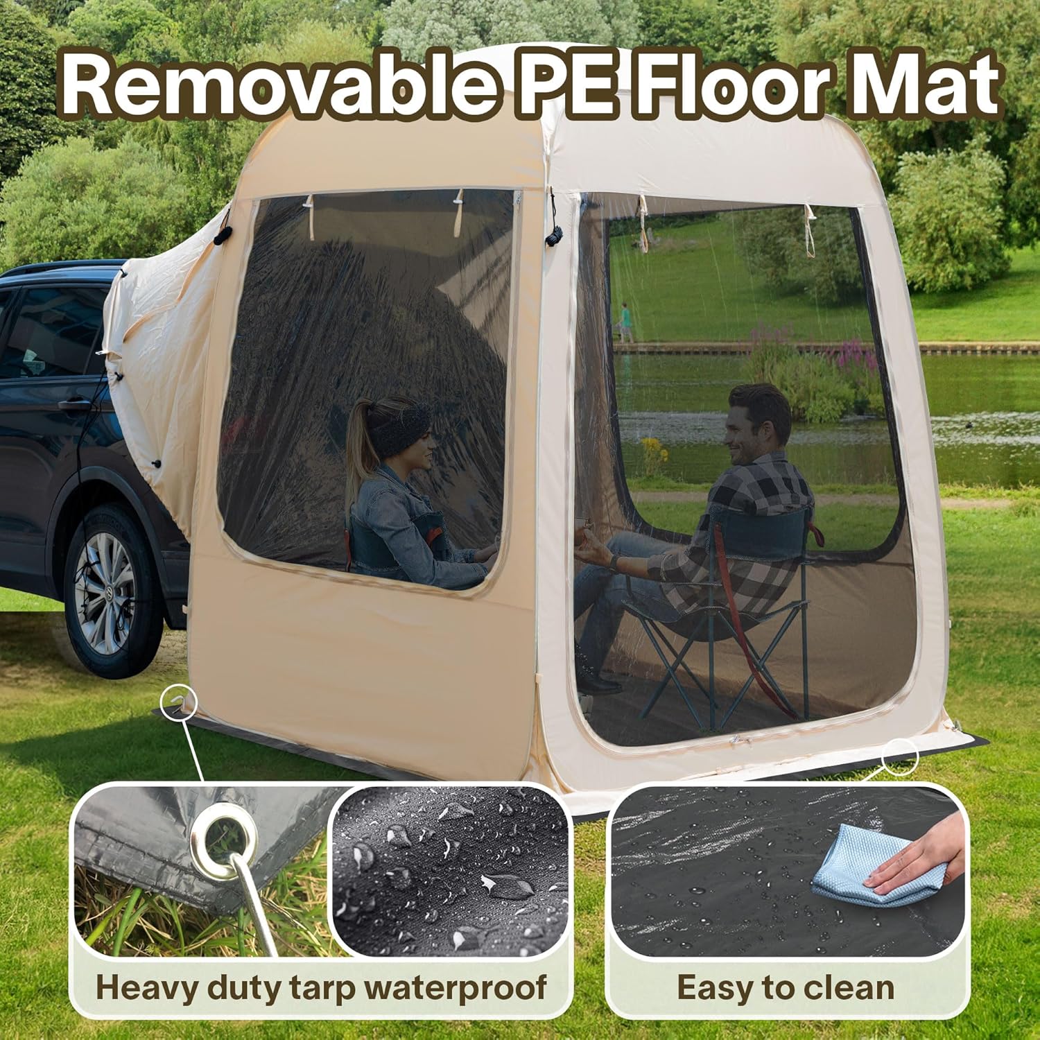 Screen gazebo sleeps 6-10-15 people Igloo-style canopy tent mosquito net on the sides Perfect