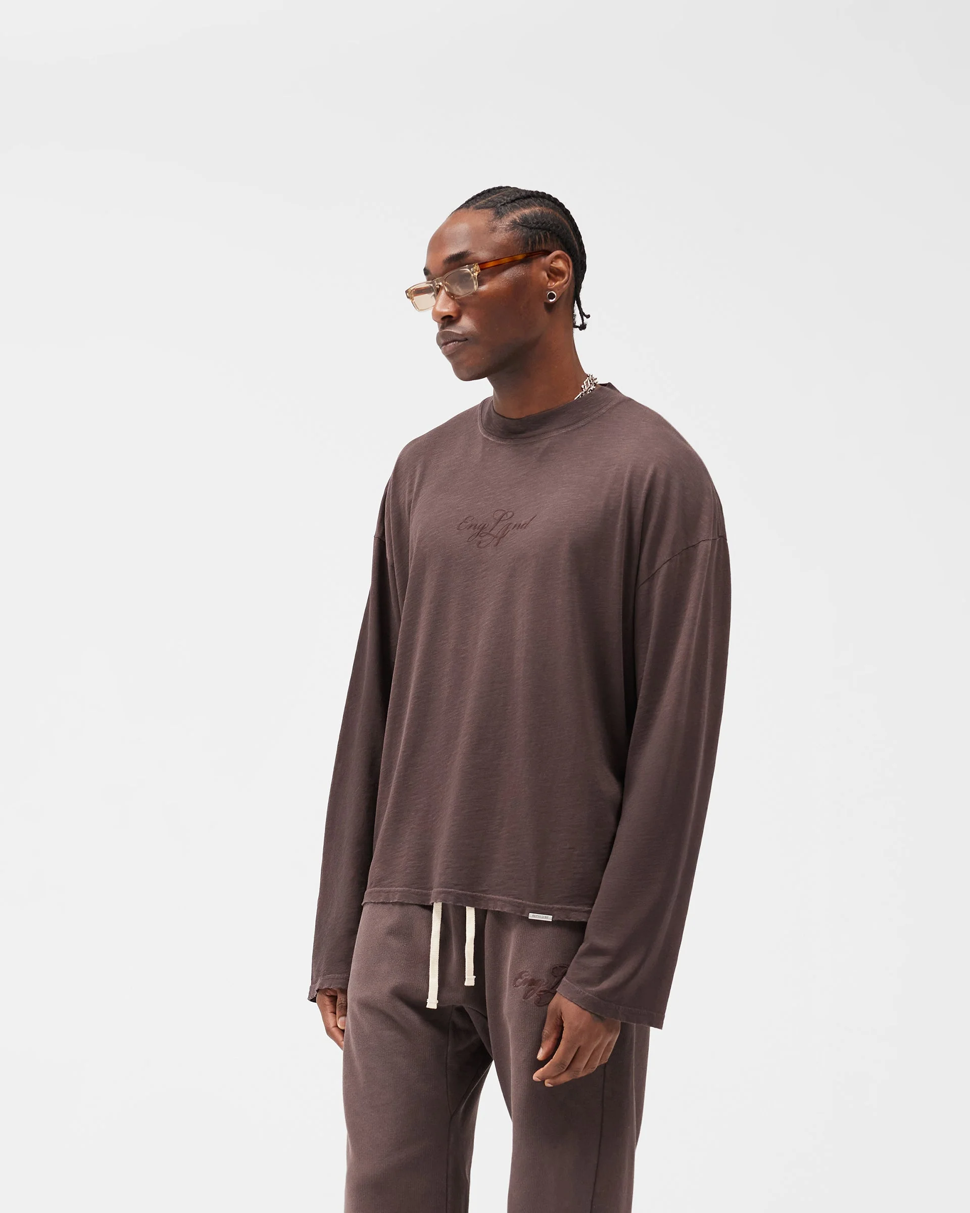 EngLAnd Long Sleeve T-Shirt - Washed Brown