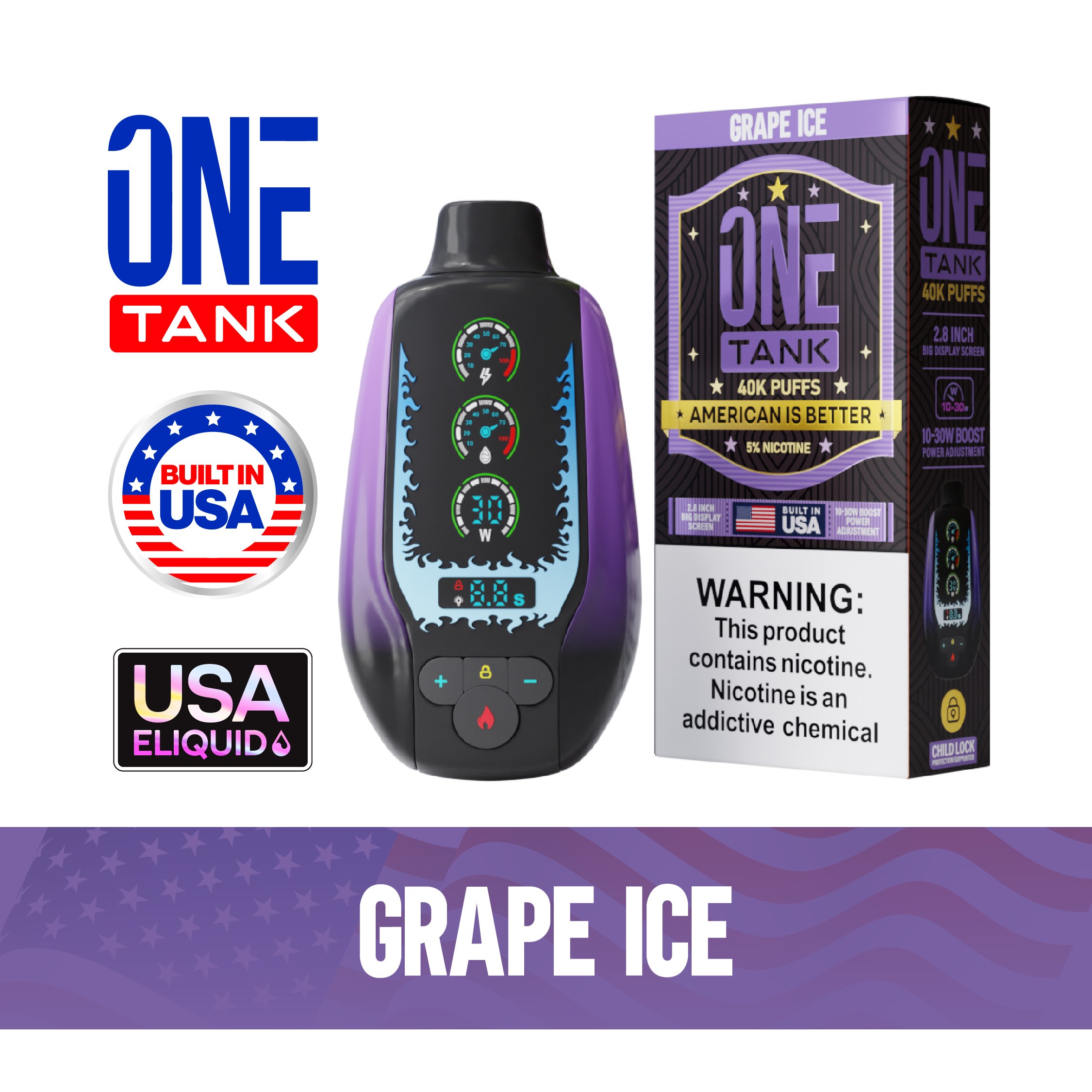 ONE TANK 40K Rechargeable Disposable Vape