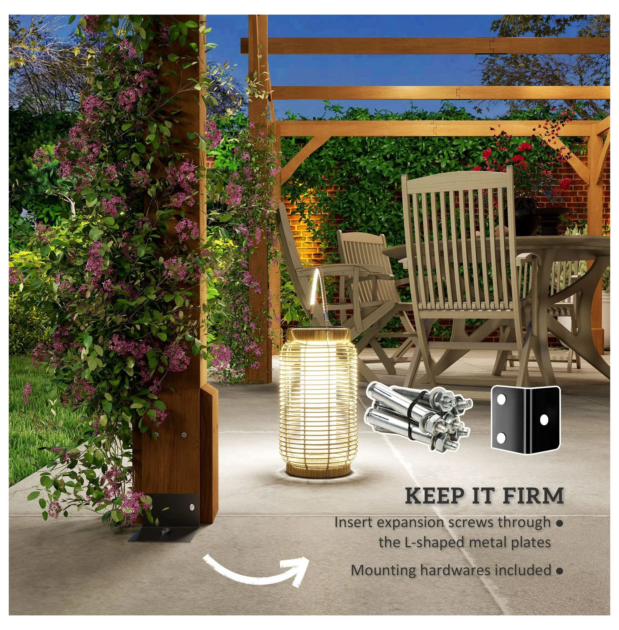 20x10ft Wood Pergola, Outdoor Gazebo Grape Trellis - Dark Brown - Image 7