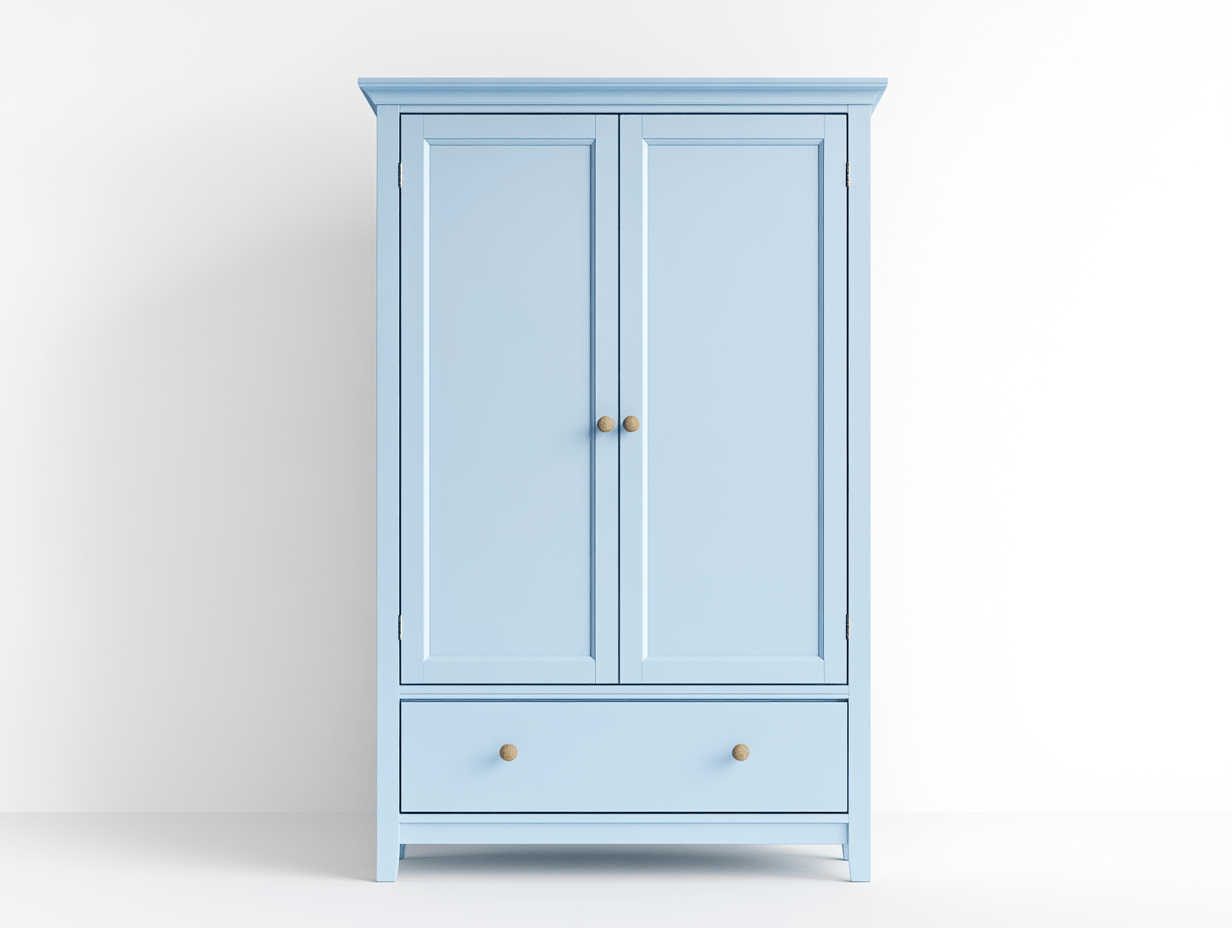 Armario rectangular blanco con puertas lisas y cajón inferior madera 90x50x180cm dormitorio almacenamiento ropa