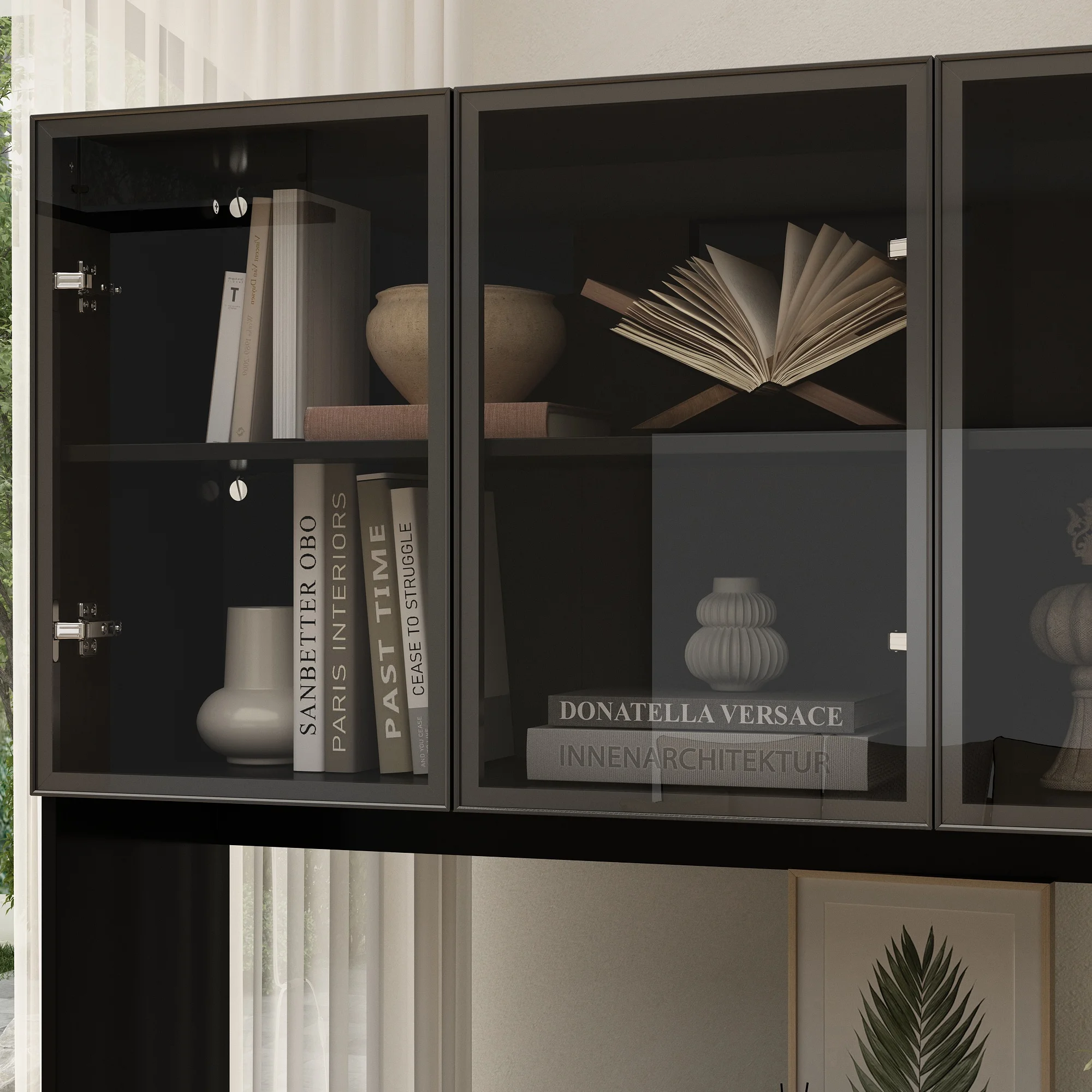 KULAGAGA Bookcases Organizer with LED Lights, Heavy Duty Display Cabinet with Glass Door for Living Room, 31.5" Wide - Image 14