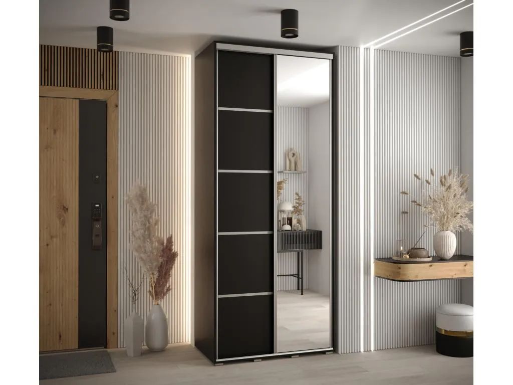 ARMARIO Decocasaes 5 DE PUERTAS CORREDERAS 235.2/110/45 2 puertas (Negro/Negro/Plata) 08198iclz