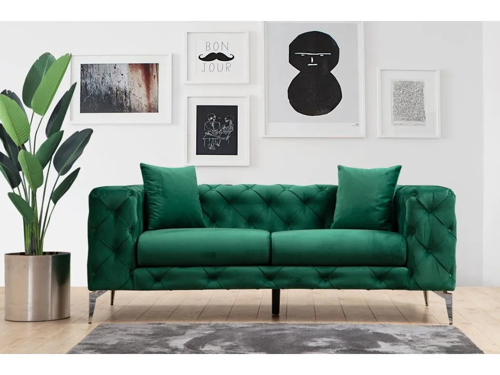 Sofá Boverdeco 354 Verde 197x90x73cm Tapiz Patas - Boverdeco