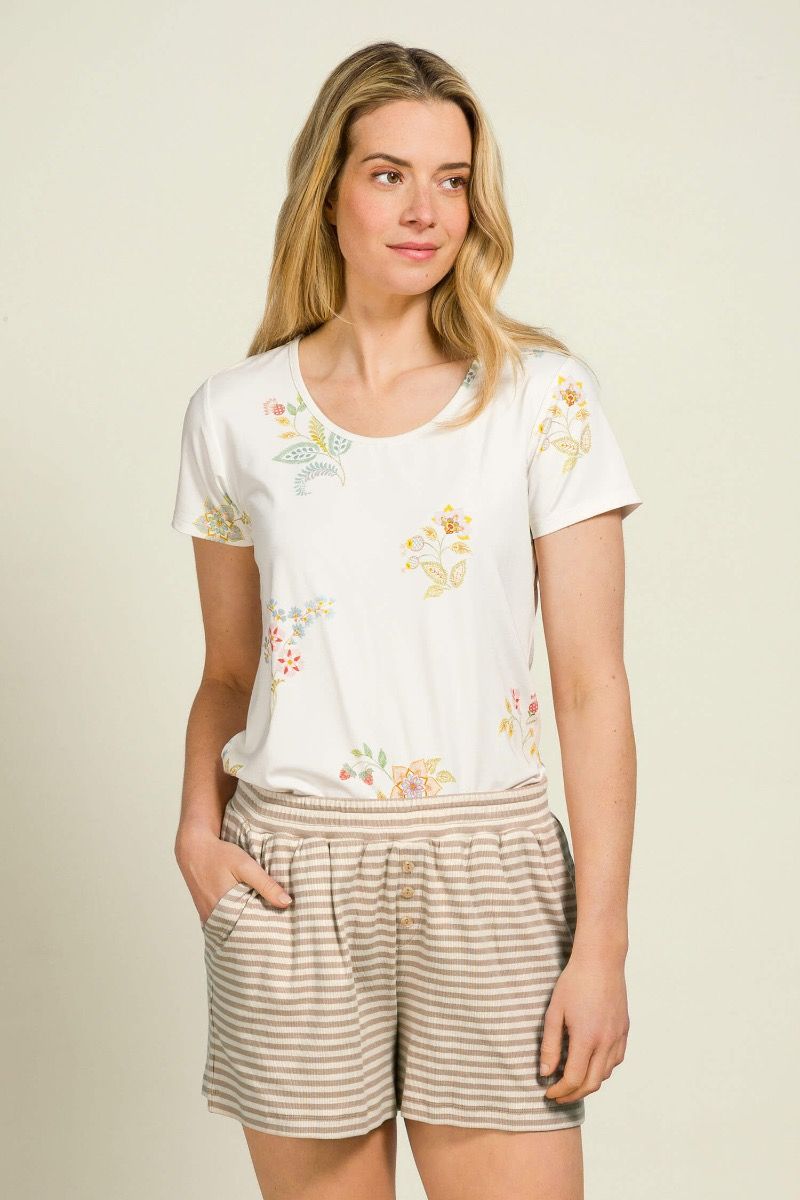 Tilly Top Short Sleeve Blossom Chique White
