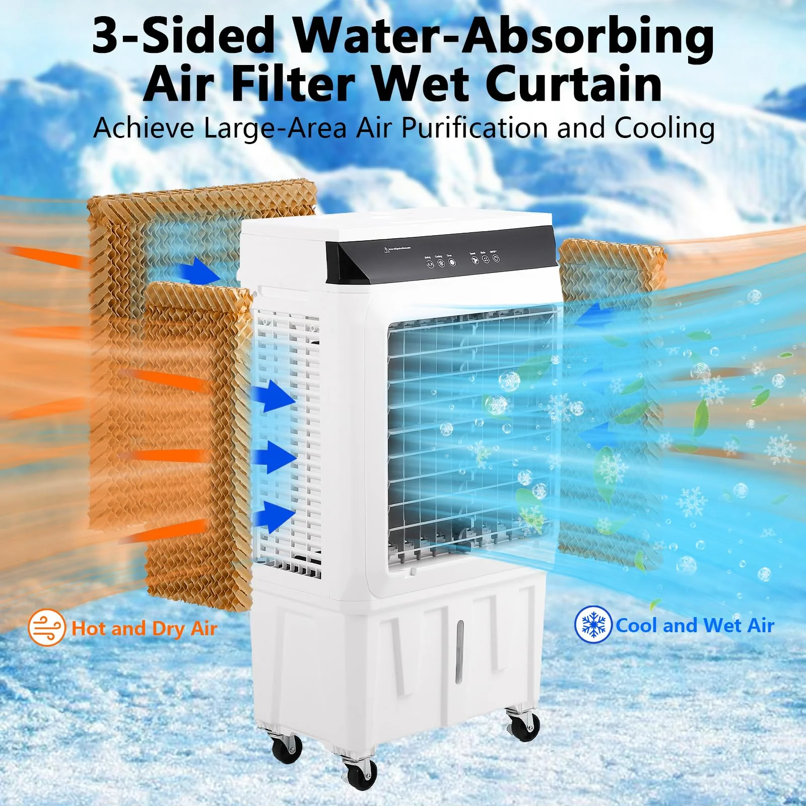 Garvee Air Coolers For Home Quiet,Evaporative Air Cooler 4100 CFM Swamp Cooler Air Conditioner with Remote Control and 4 Ice Packs, 3 Modes & Wind Speeds for Outdoor, Indoor, Garage, 15.8 Gallons - Image 12