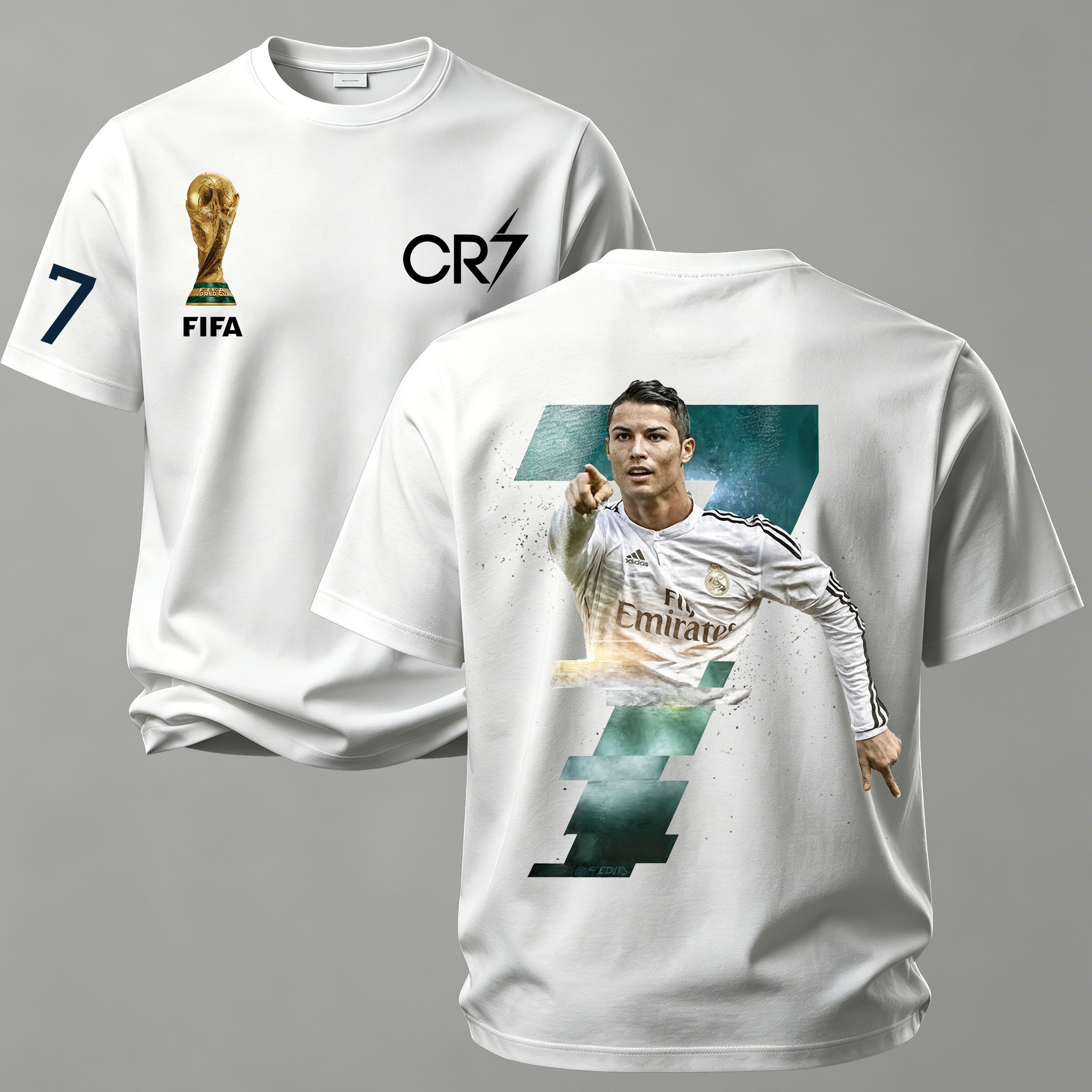 Football Player Action Shot Printed Unisex Oversized T-shirt