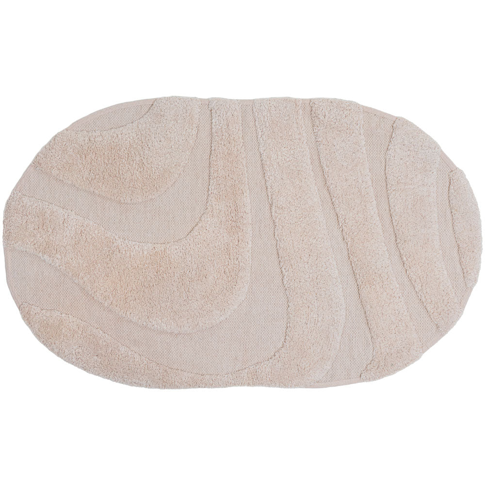 Veer Carpets - Badmat Beau - Beige Ovaal 50 x 80 cm