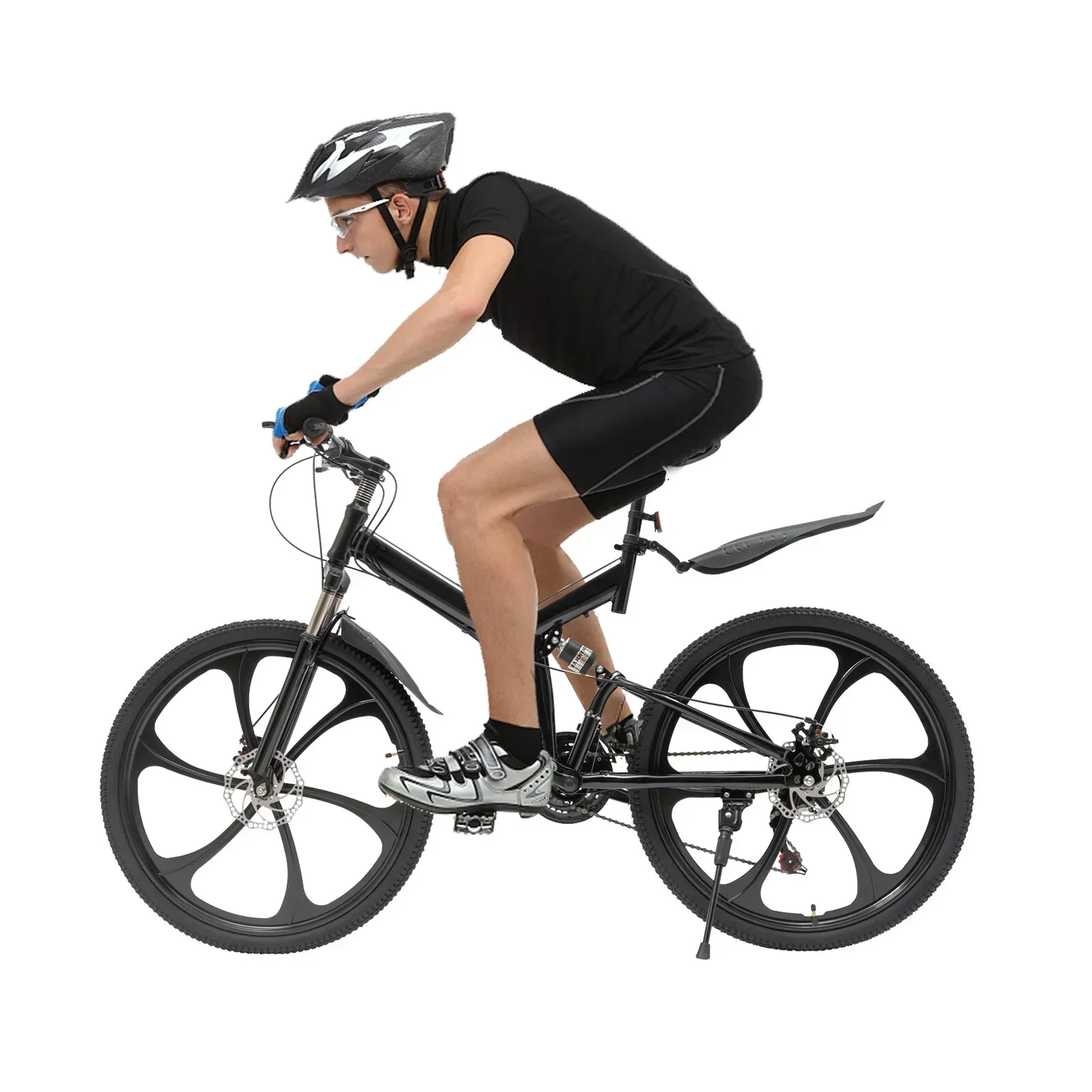 Aiqidi 26 Inch 21 Speed Full Suspension Folding Mountain Bike, Black - Image 5 Aiqidi 26 Inch 21 Speed Full Suspension Folding Mountain Bike, Black - Image 5