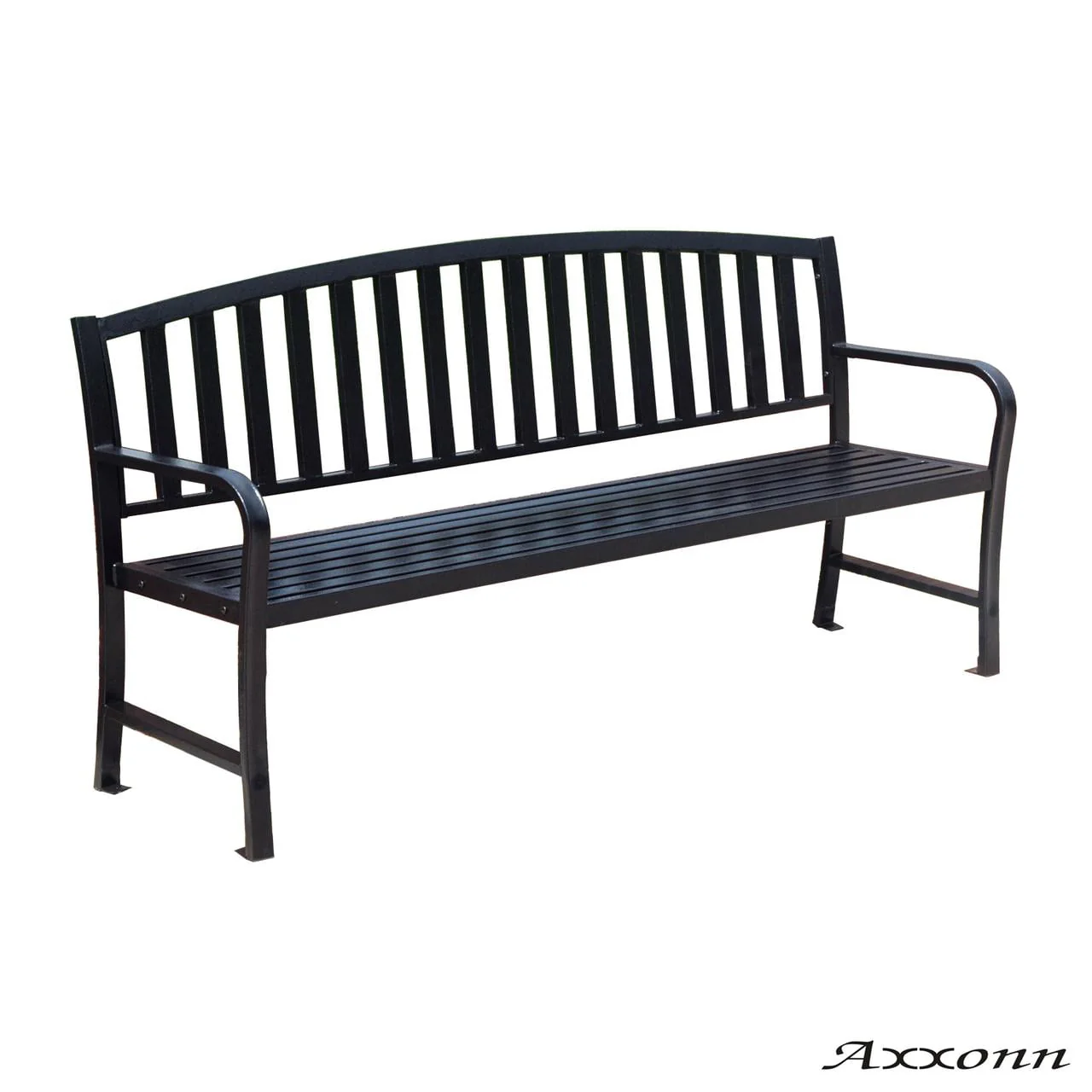 Axxonn 6ft Commercial Heavy Duty Metal Bench, Black, L 70.9 x W 21.3 x H 34.4 inches - image 1