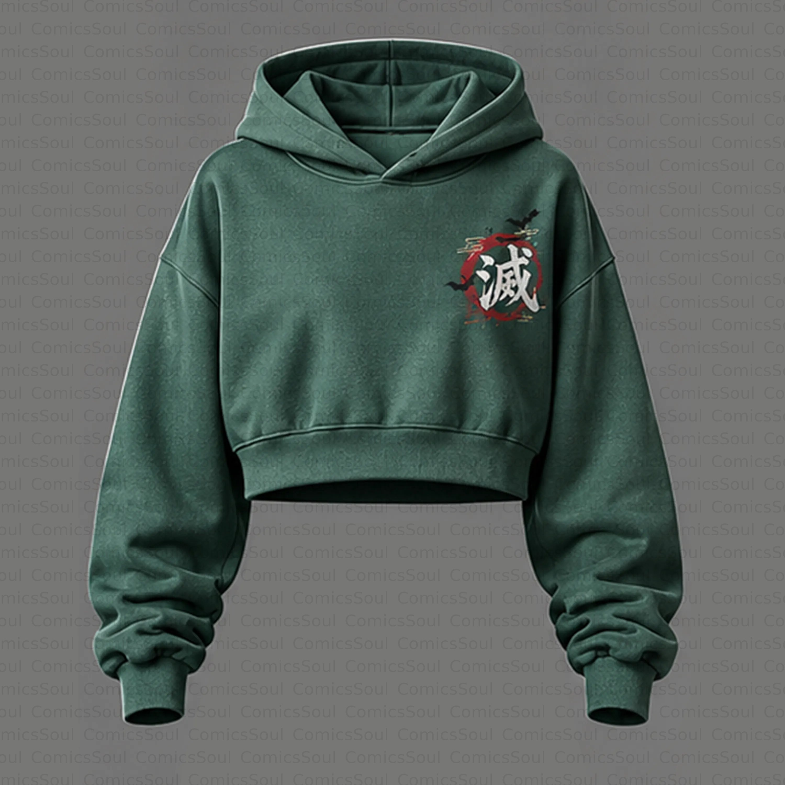 Demon Slayer Cropped Long Sleeve Hoodie & High Waist Jogger Pants Two Piece TeeThreads Sustain the Scene with Custom Apparel