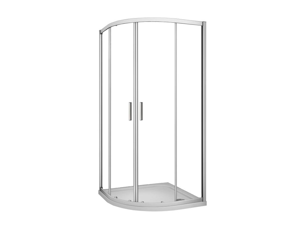 Mampara de ducha curva semicircular corredera,perfil blanco,vidrio 5mm,800x1200x1850mm