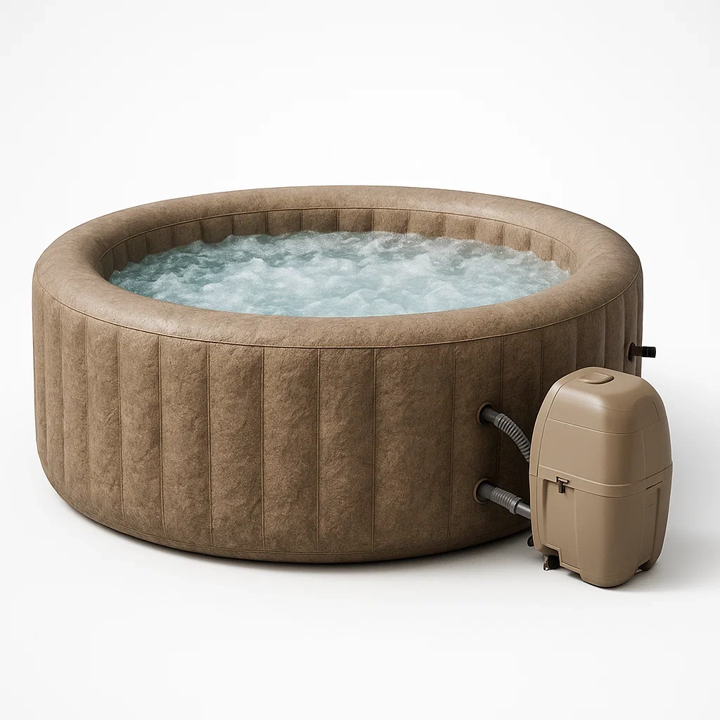 Spas hinchables 196x196x71 cm 4 personas redondo marrón claro CMvcjkh331zt