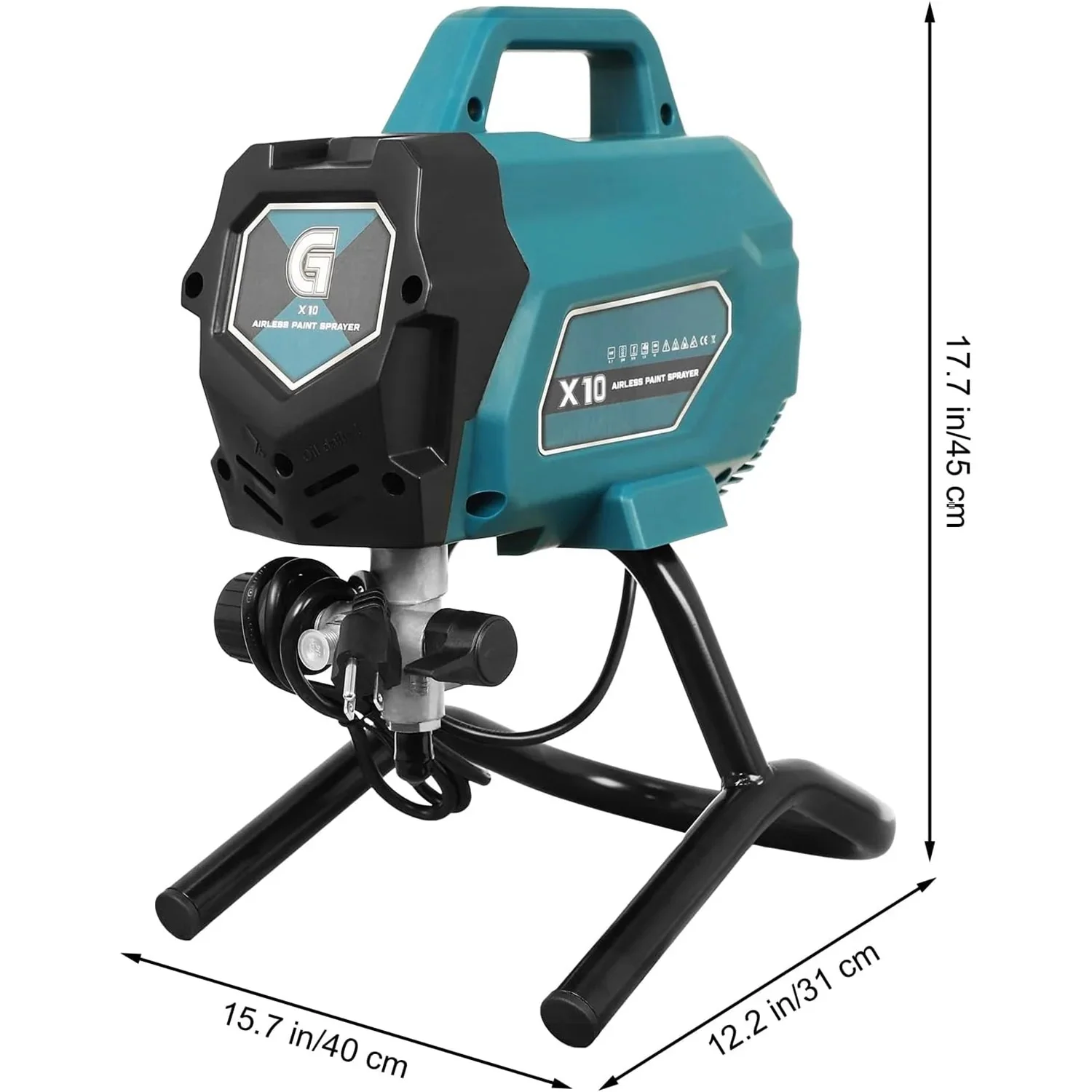 Telyswee Airless Paint Sprayer, 750W, 3300 PSI, Blue - Image 2 Telyswee Airless Paint Sprayer, 750W, 3300 PSI, Blue - Image 2