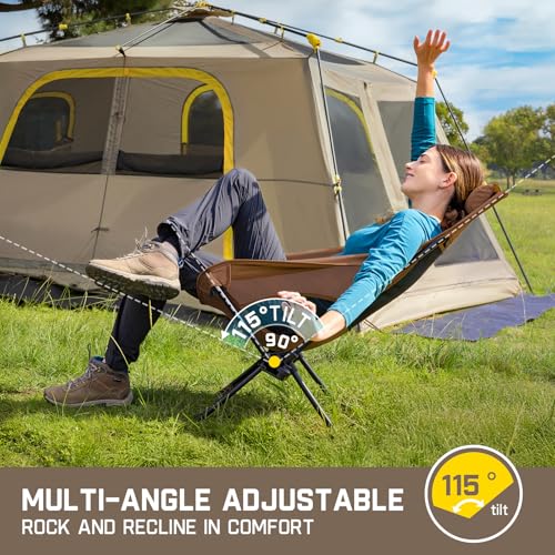 FanttikOutdoor Zeta L8 Max Camping Chair, Portable & Lightweight, Multi-Angle Adjustable, Supports up to 250 lbs, Comfort-Driven Design, High Strength Camping Chair for Travel, Hiking, Fishing (Brown)