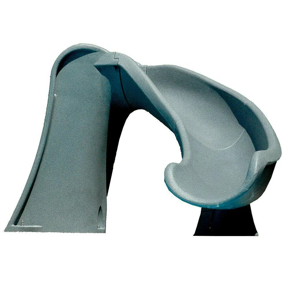 Cyclone Right Curve Swimming Pool Slide, Gray Granite