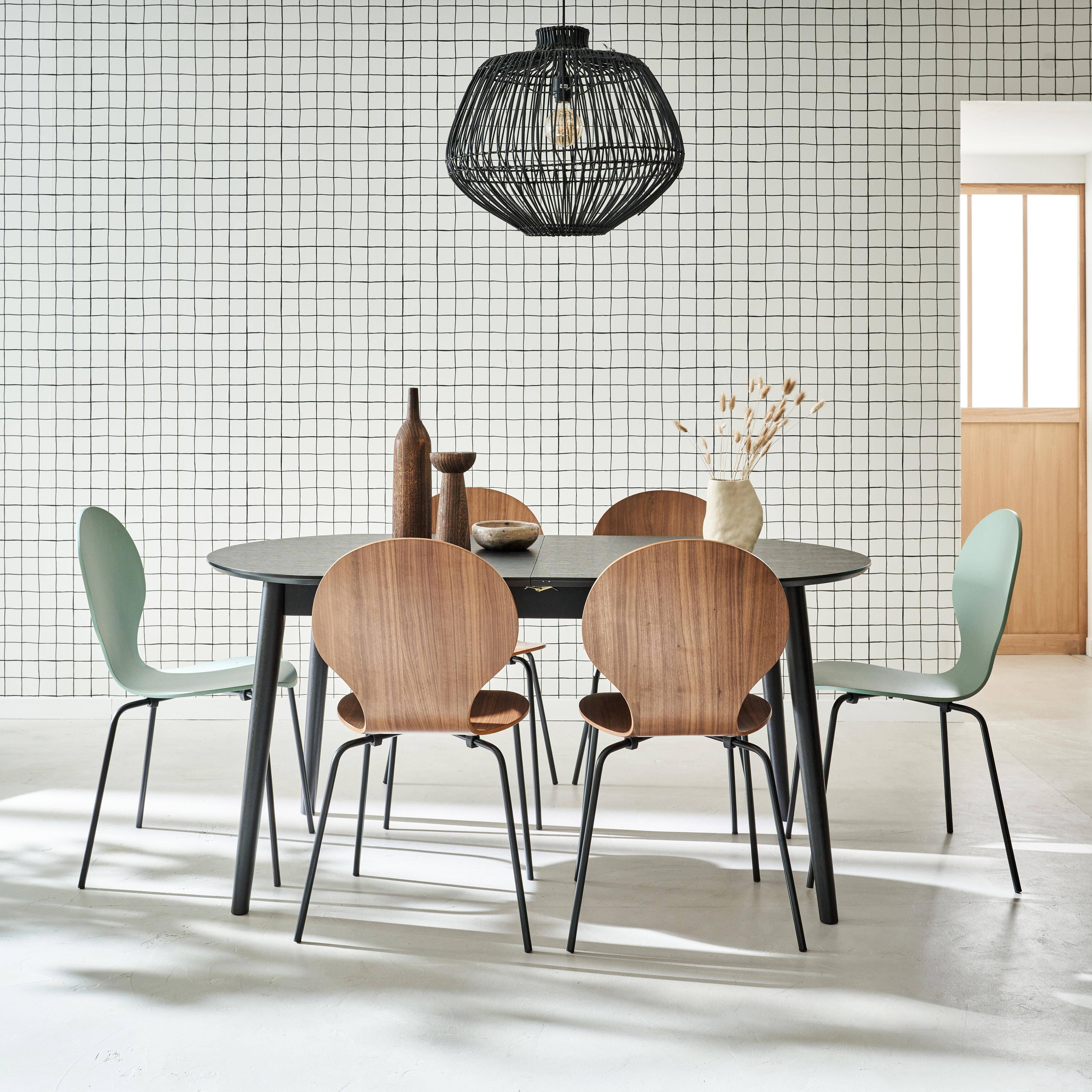 Lisa - Mesa de comedor ovalada y extensible de 6 a 8 plazas