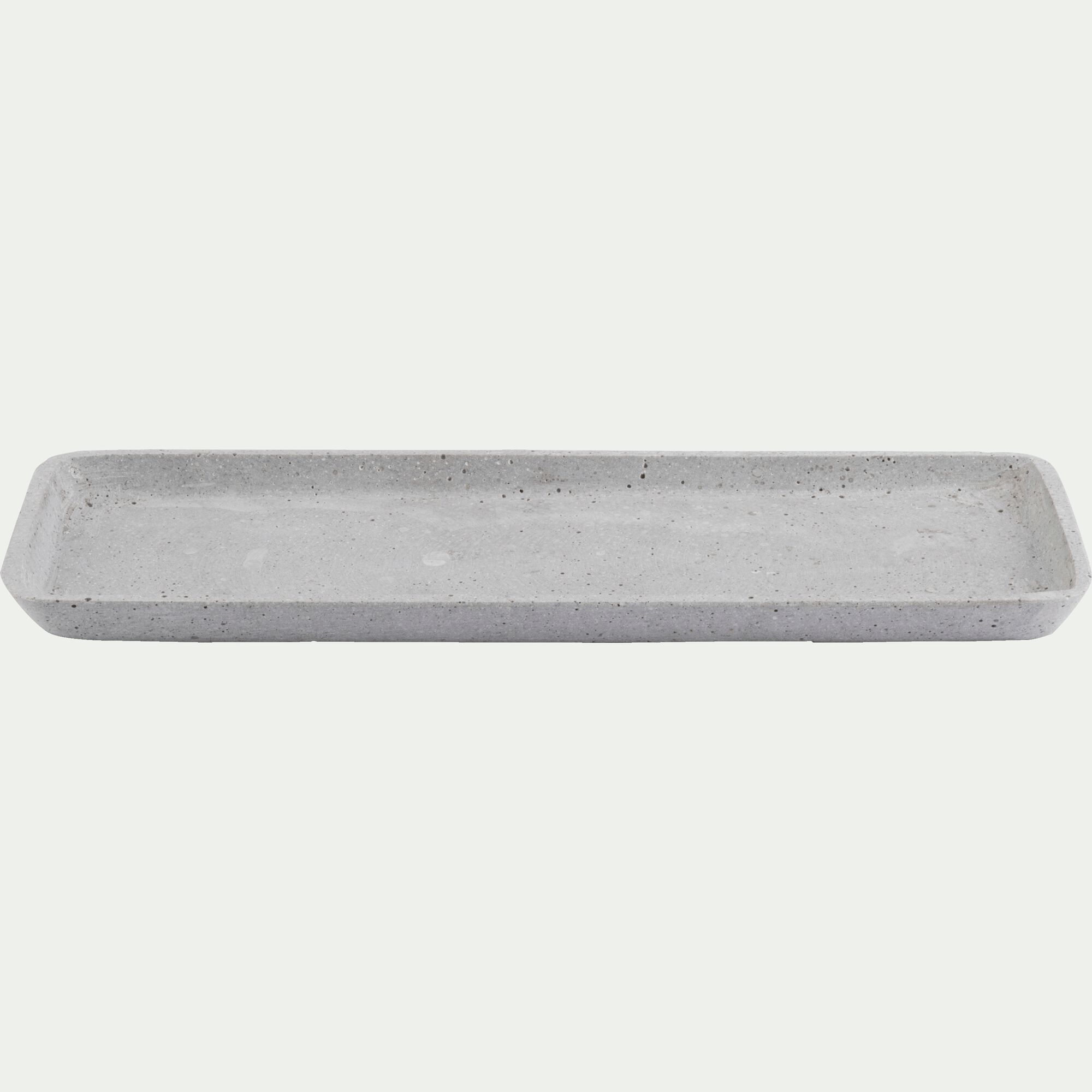 CALCIS - Plateau rectangulaire effet béton en polystone - gris 13,5x36cm
