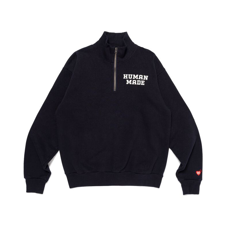 HUMAN MADE HALF-ZIP SWEATSHIRT