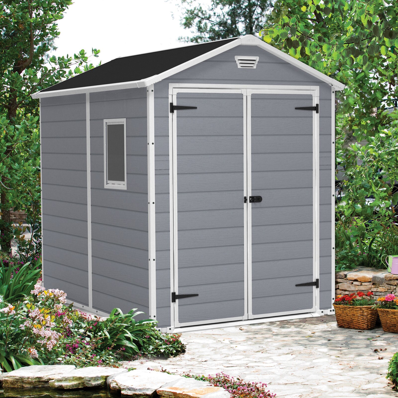 WAYFAIR Manor 6 Ft. W X 7.5 Ft. D Plastic Storage Shed