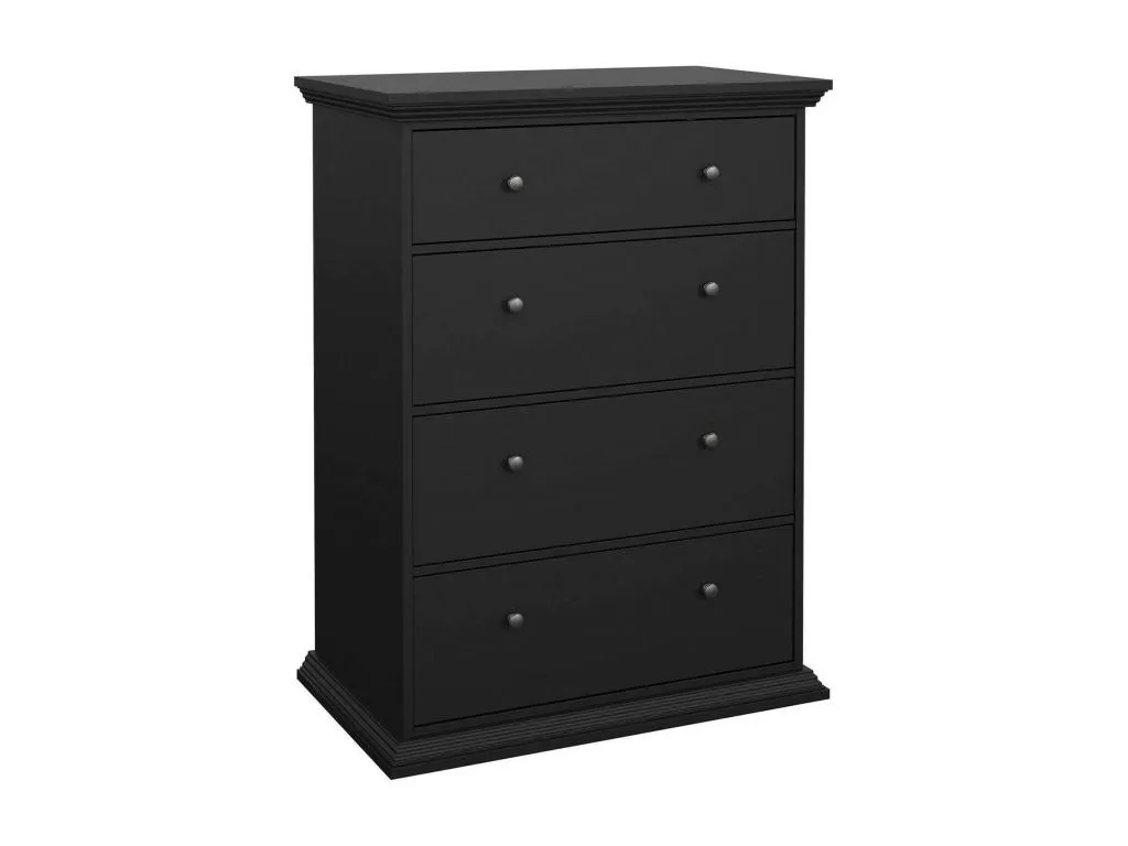 Cajonera Cosinor, cómoda multiusos, cómoda de dormitorio, gabinete con cajones, 86x52 h116 cm, negro tdw3584014