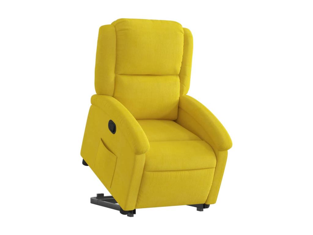 Sillón reclinable elevable terciopelo amarillo