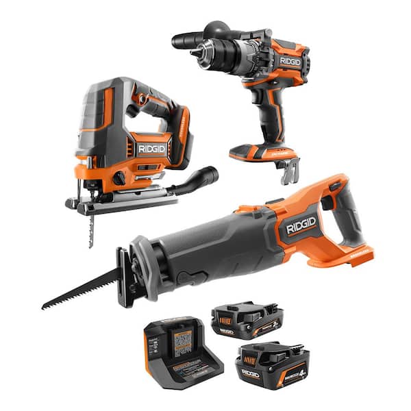 18V Brushless Cordless 2-Tool Combo Kit w/ 4.0 Ah 2.0 Ah MAX Output Batteries 18V Charger w/ Jig Saw
