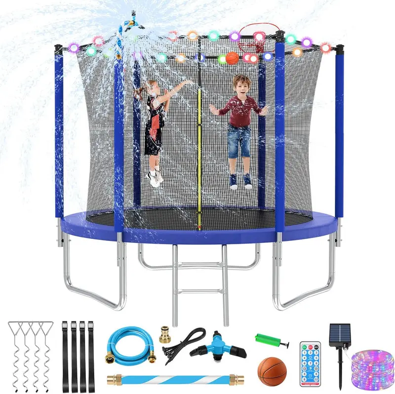 Trampoline With Enclosure Net And Adjustable Basketball Hoop - 8ft, 10ft, 12ft, 14ft, 15ft, 16ft - Image 26 Trampoline With Enclosure Net And Adjustable Basketball Hoop - 8ft, 10ft, 12ft, 14ft, 15ft, 16ft - Image 26