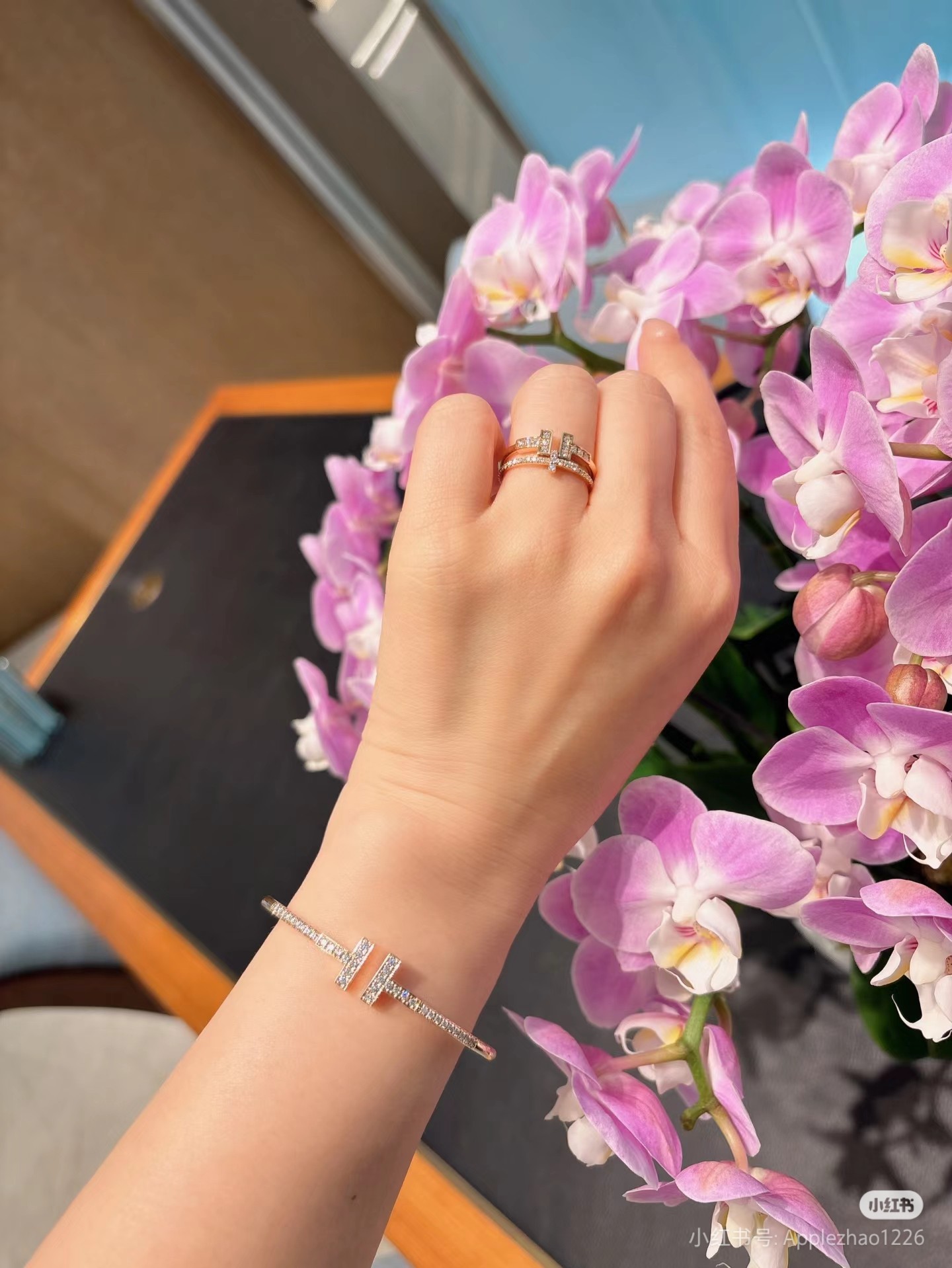Tiffany Diamond Paved Double T Bangle Bracelet - Original Replica Club