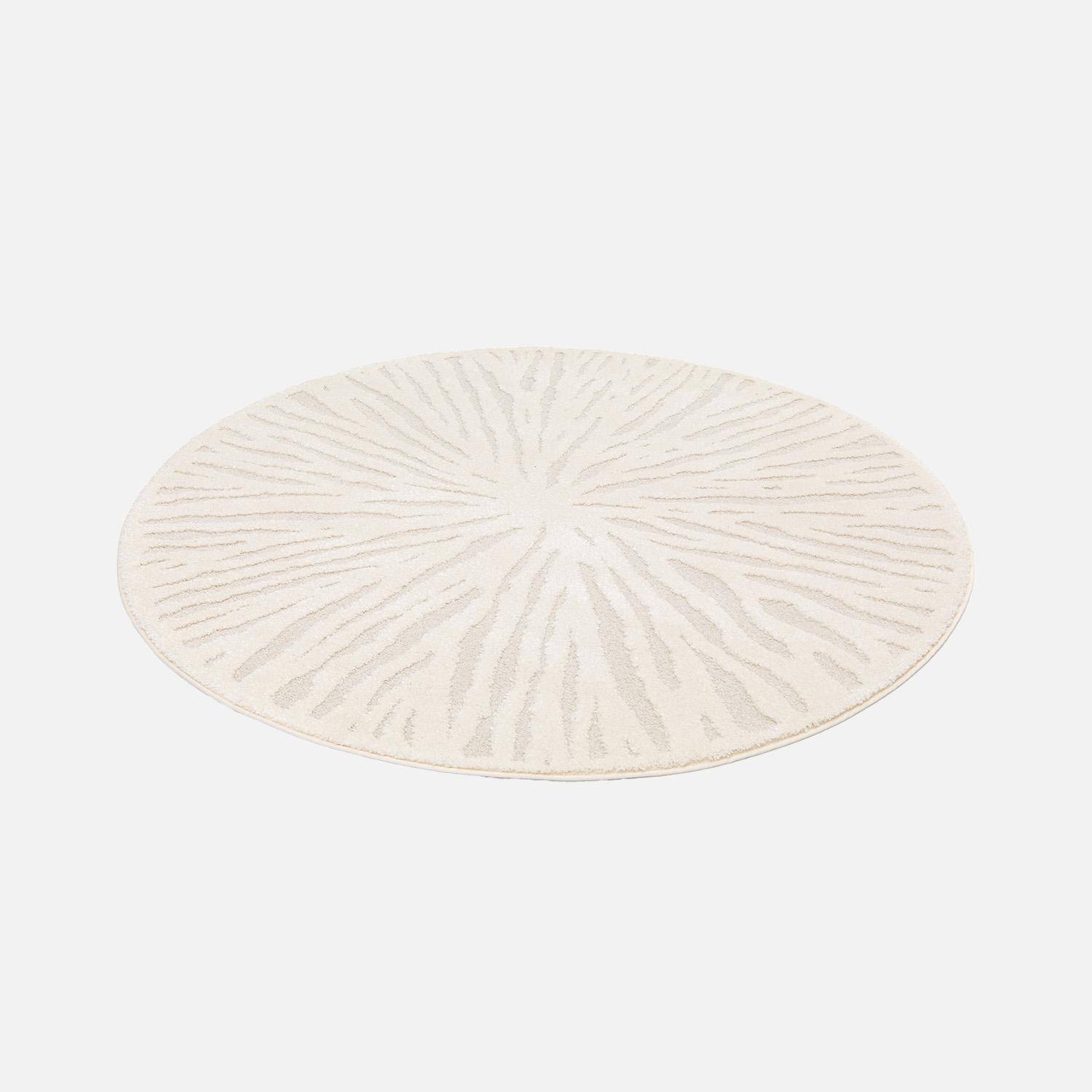 Helen - Alfombra interior shaggy redonda beige, 160cm