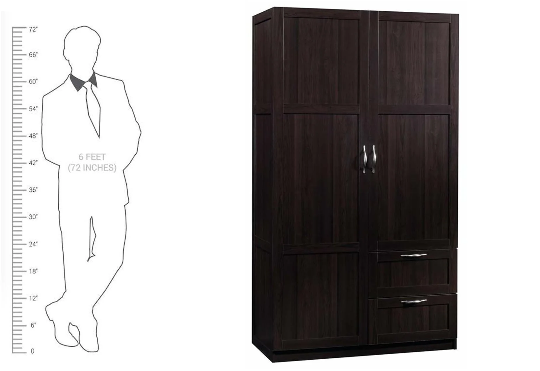 Sauder Wardrobe/Storage Cabinet, Cinnamon Cherry Finish - Image 7
