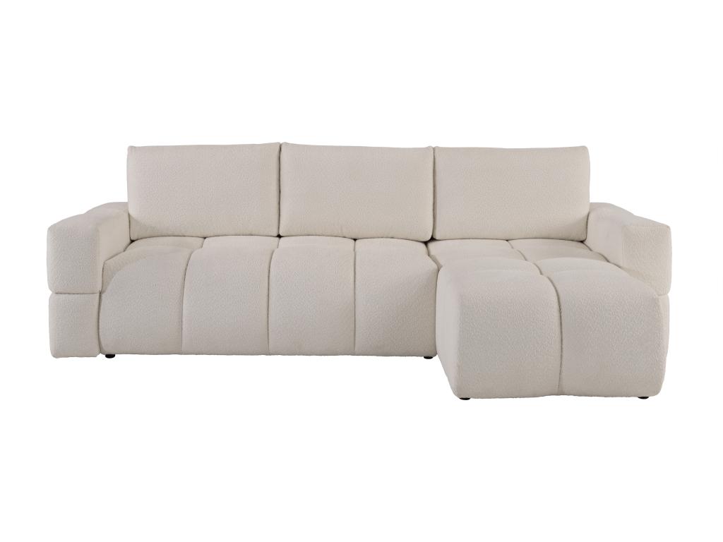 Sofá cama rinconera reversible de tela de felpa crema
