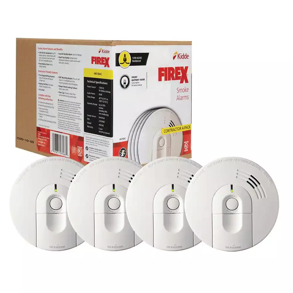 2025 Firex 4-Pack Hardwired Smoke Detector with Ionization Sensor