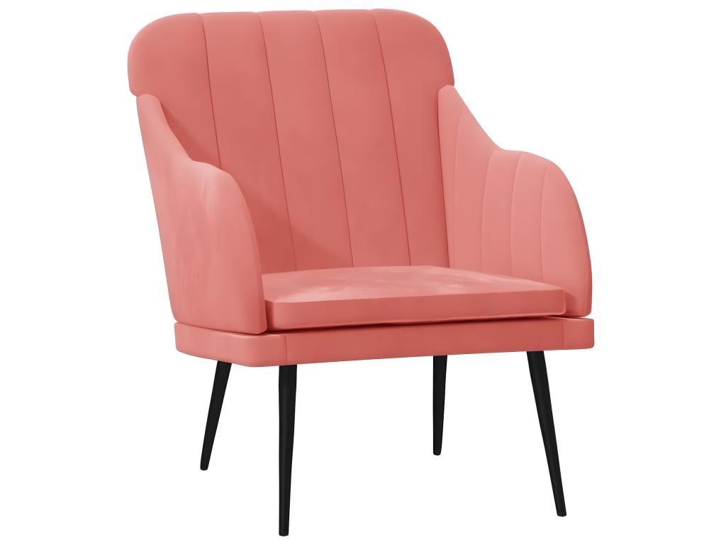 Sillón rosa 63x76x80 cm Terciopelo