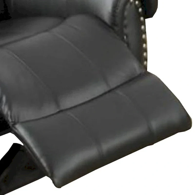 Comfort Plus Black Bonded Leather & Plywood Recliner/Glider